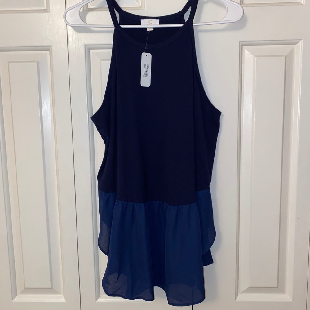 Charming Charlie top w flowing ruffle a bottom
